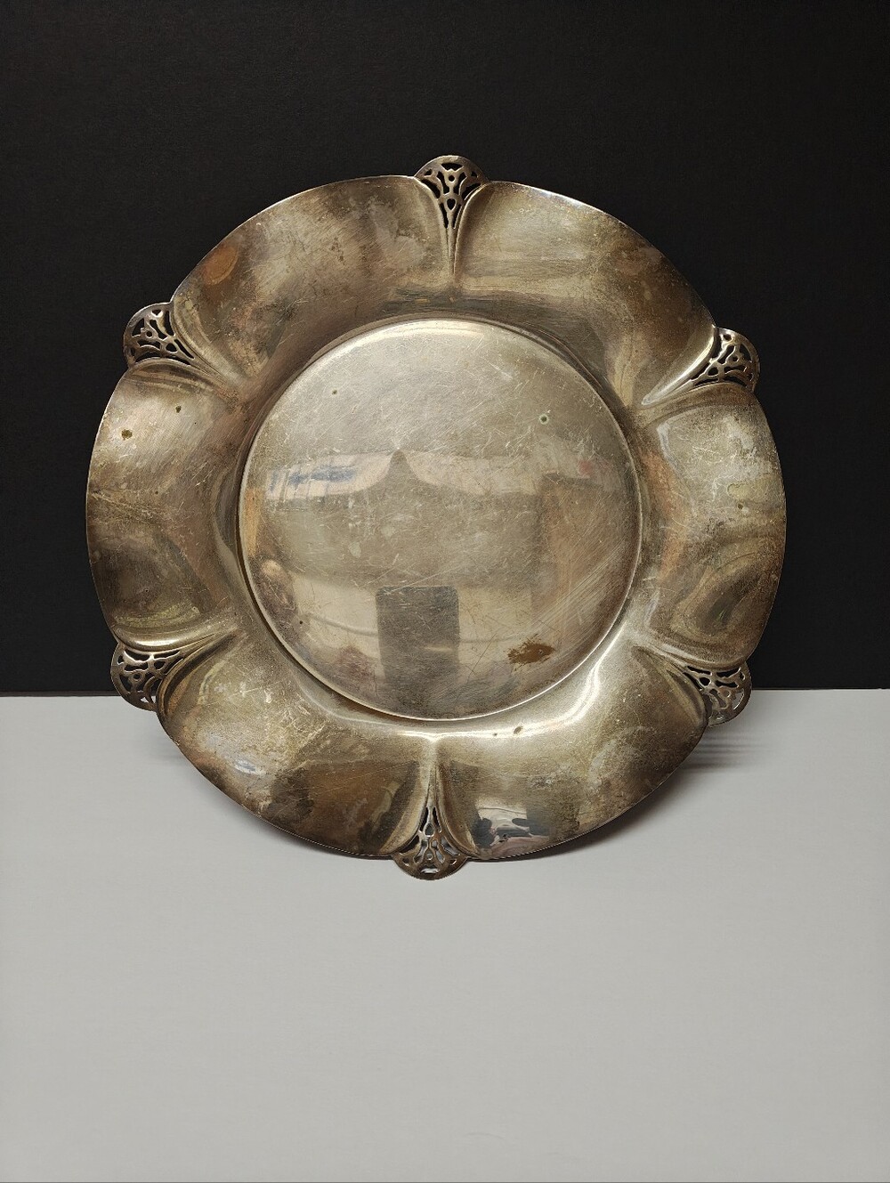 Vintage W.M.Rogers 475 Silver Plate Etched Serving Tray
